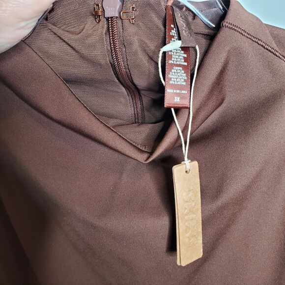 SKIMS All-in-One Mock Neck Sleeveless Unitard - Cocoa Bodysuit  Size 3X - Picture 8 of 10